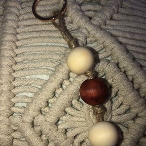 Wooden bead keychain